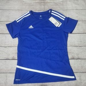 Blue and White Adidas Climacool Jersey M
